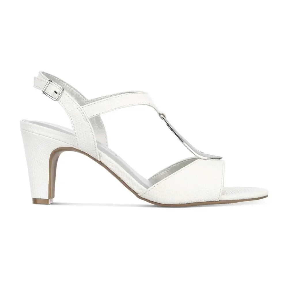 Karen Scott Women's Cushioned Danee Dress Sandals White Size 10 M